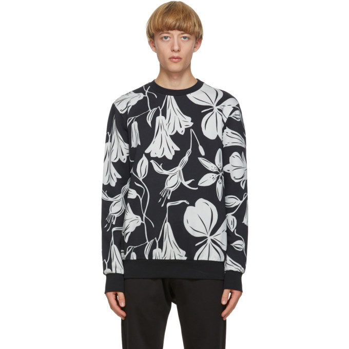 Photo: Paul Smith Black Woodcut Floral Sweatshirt