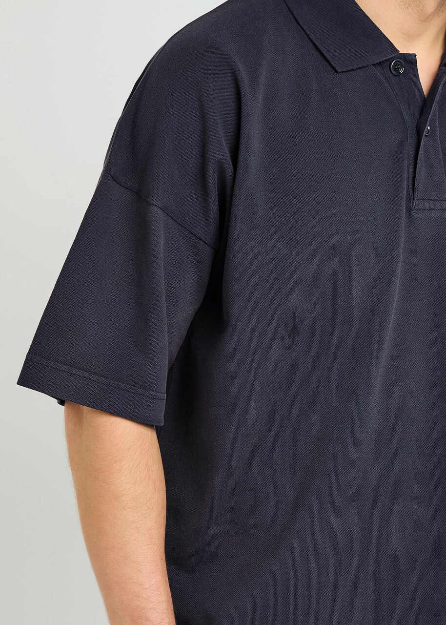 JW Anderson Logo Cotton Polo Shirt Navy