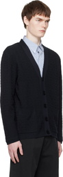 BALMAIN Navy Monogram Vanise Knit Cardigan