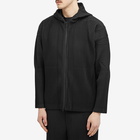 Homme Plissé Issey Miyake Men's Pleated Hooded Jacket in Black