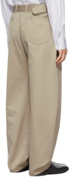 Lemaire Taupe Belted Twisted Trousers