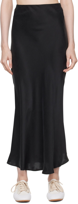 Photo: Silk Laundry Black Bias-Cut Maxi Skirt