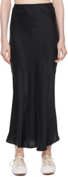 Silk Laundry Black Bias-Cut Maxi Skirt