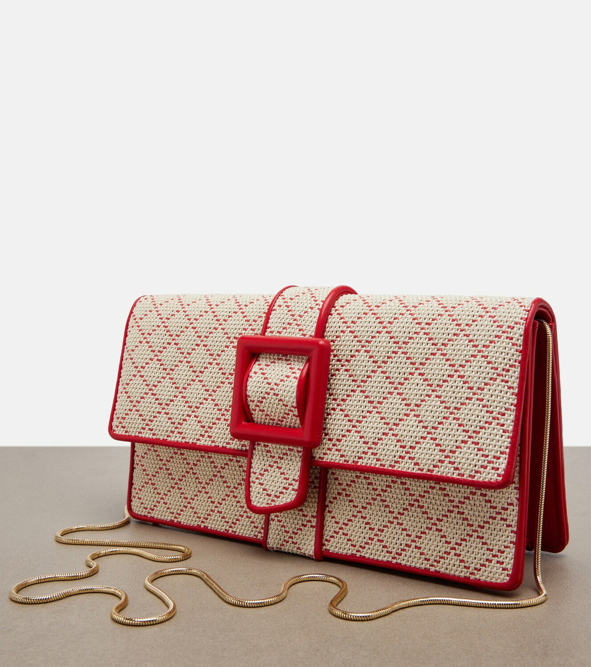 Manolo Blahnik Maycap raffia-effect clutch