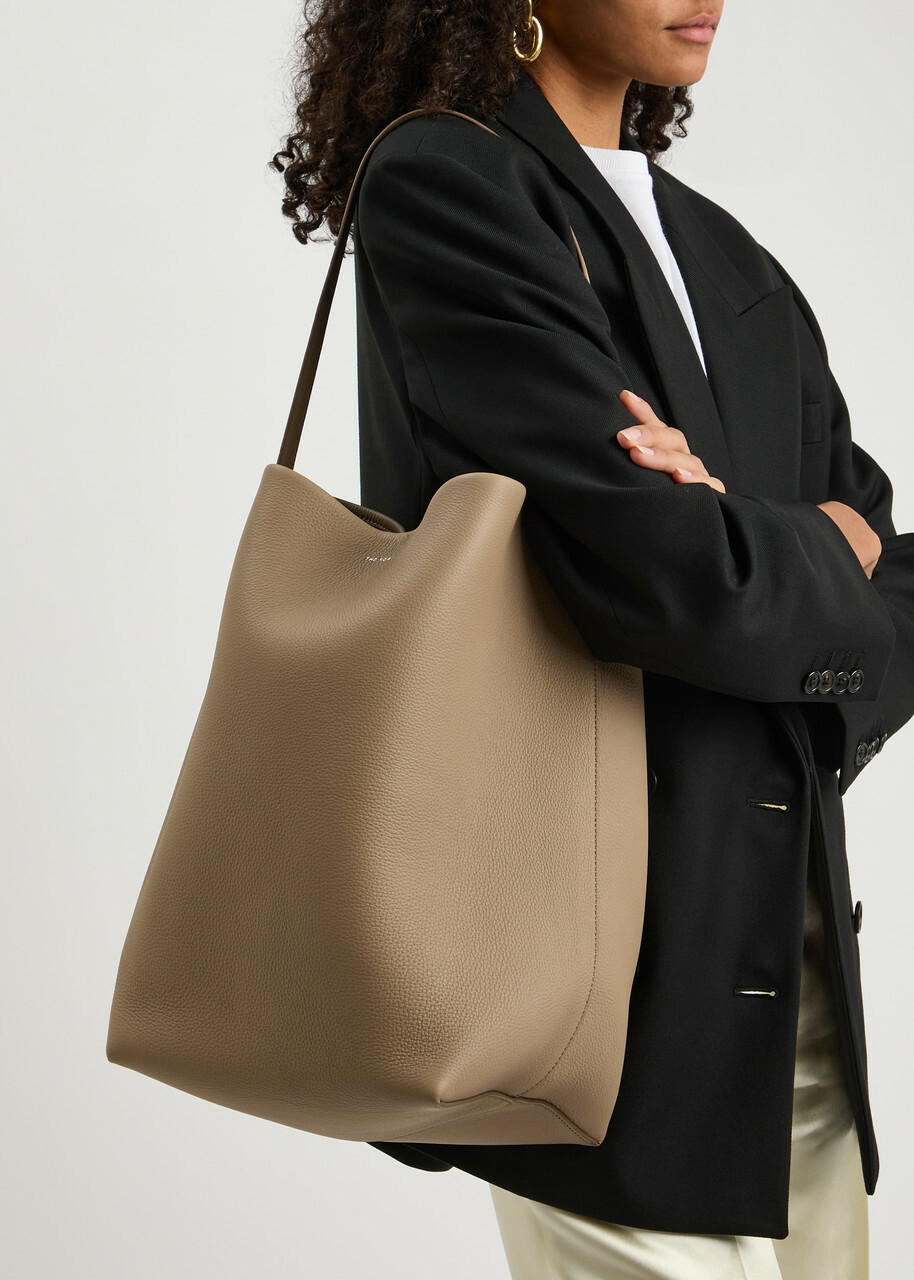 The Row Park Large Leather Tote - Taupe - One Size The Row