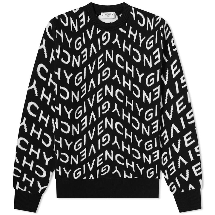 Photo: Givenchy Refracted Logo Jacquard Crew Knit