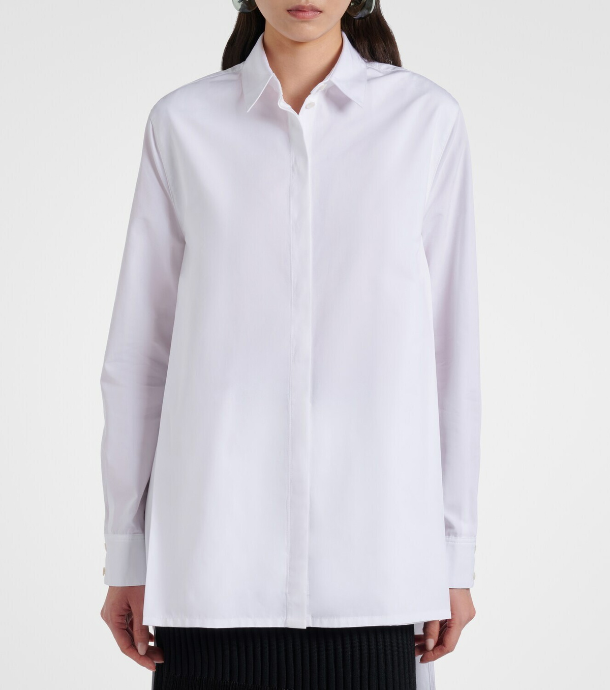 Alaïa Asymmetric cotton poplin shirt