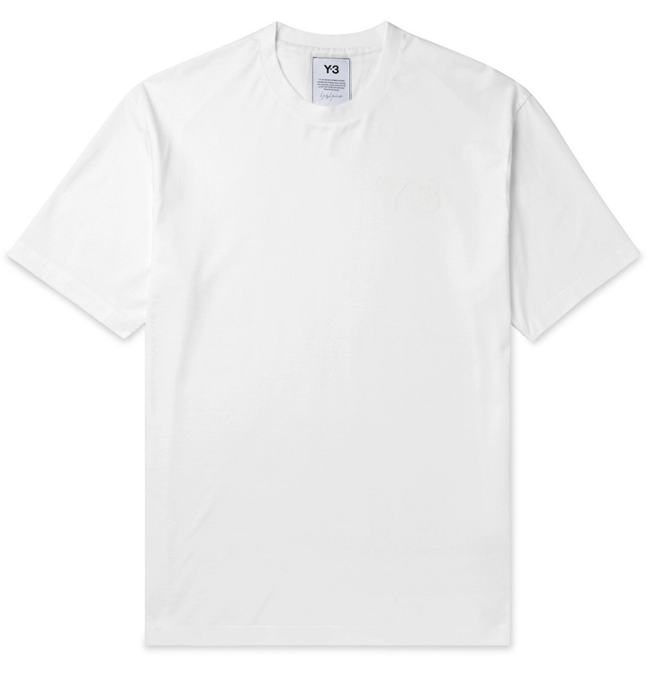 Photo: Y-3 - Logo-Print Cotton-Jersey T-Shirt - White