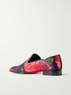 Christian Louboutin - Dandy Chick Grosgrain-Trimmed Floral-Print Satin Loafers - Red
