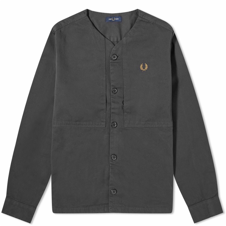 Photo: Fred Perry Men's Collarless Overshirt in Anchor Grey