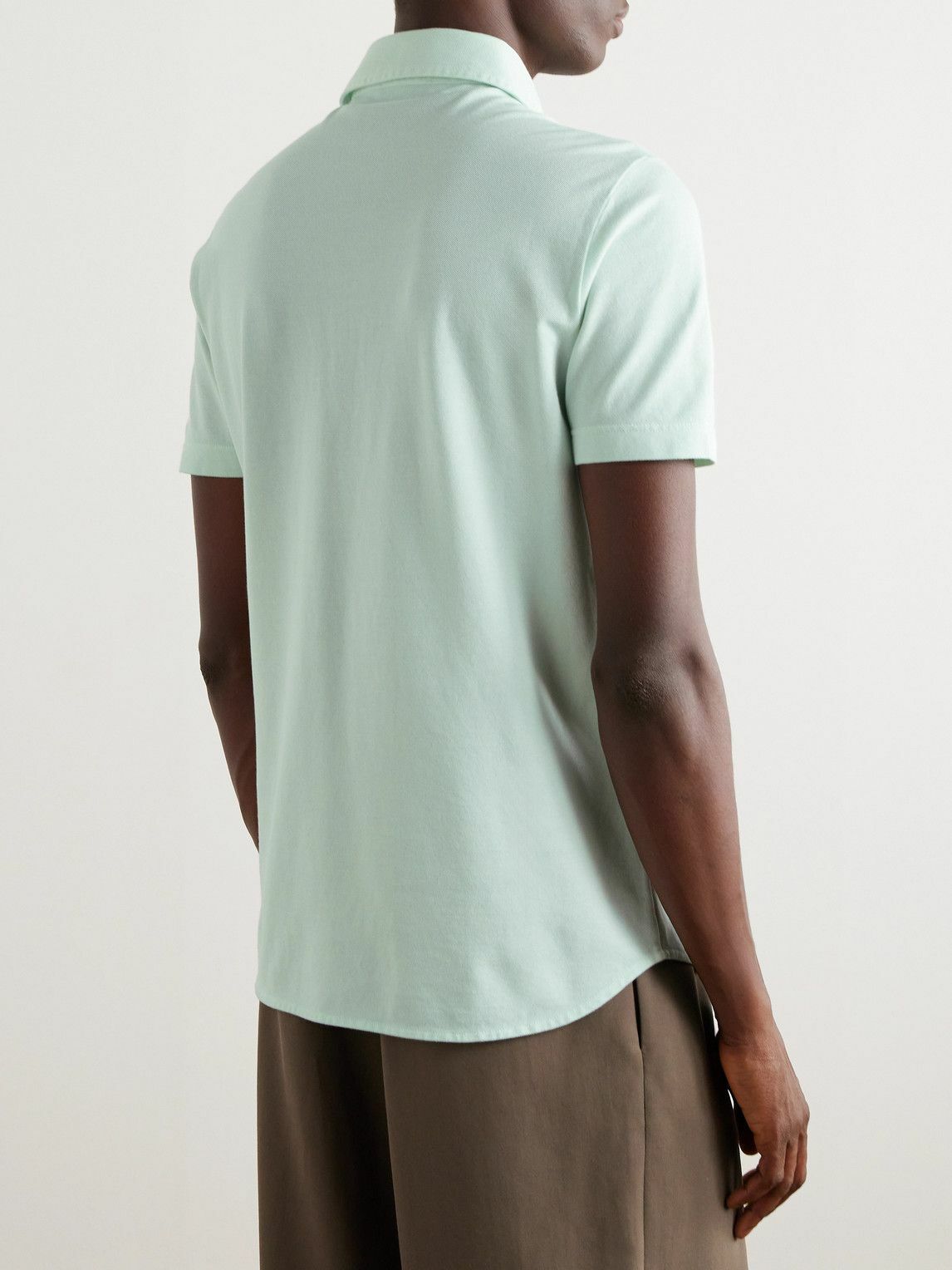 Loro Piana - Cotton-Piqué Polo Shirt - Green Loro Piana