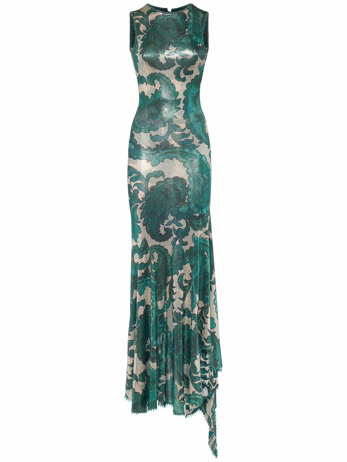 ETRO Printed Lurex Jersey Long Dress Etro