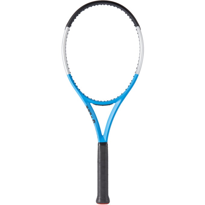 Photo: Wilson Racquet Blue and Grey Ultra 100 V3 Reverse Tennis Racket