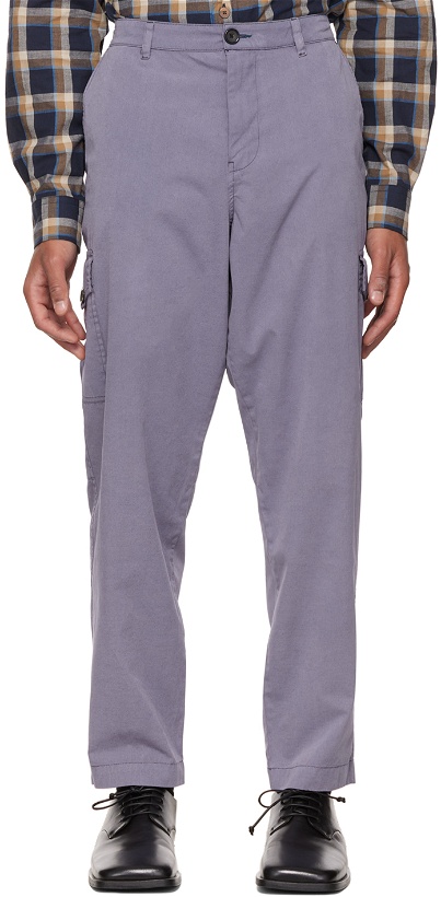 Photo: PS by Paul Smith Blue Patch Cargo Pants
