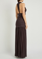Christopher Esber Ruched Jersey Maxi Dress Dark Red