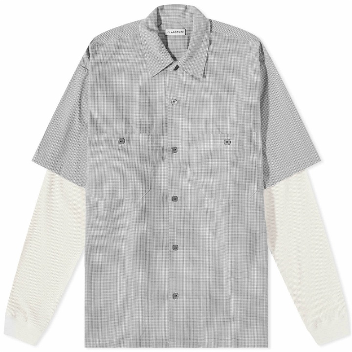 Photo: Flagstuff Men's Layerd Check Shirt in Grey