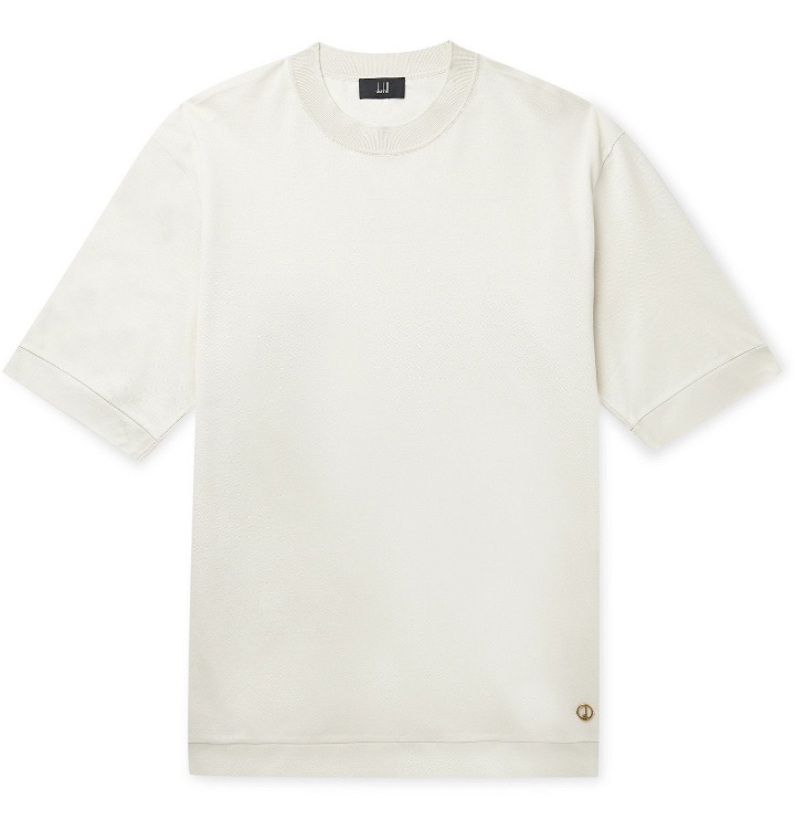 Photo: Dunhill - Cotton-Piqué T-Shirt - Neutrals