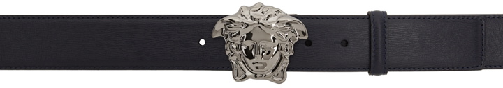 Photo: Versace Navy & Silver 'La Medusa' Belt