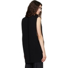 Rick Owens Black Tower Wool Knit V Neck Vest