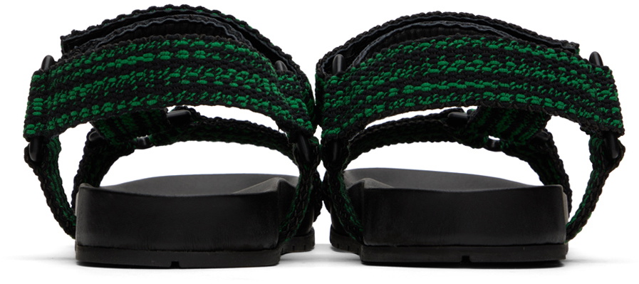 Bottega Veneta Black & Green Trip Sandals Bottega Veneta