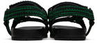Bottega Veneta Black & Green Trip Sandals