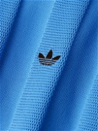 adidas Consortium - Wales Bonner Logo-Embroidered Recycled Ribbed-Knit Polo Shirt - Blue