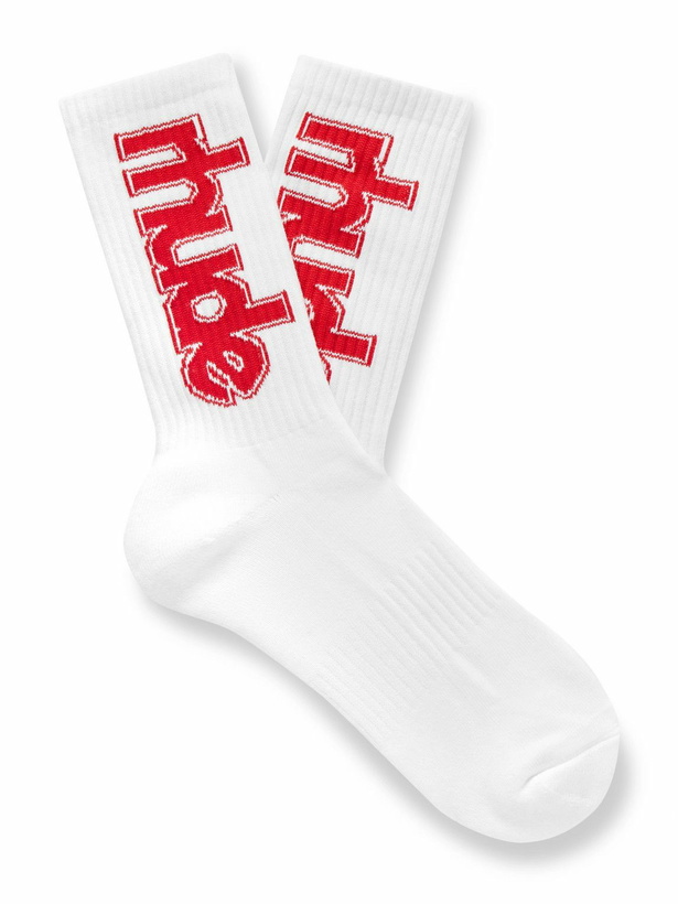 Photo: Rhude - Ski Club Logo-Intarsia Cotton-Blend Socks