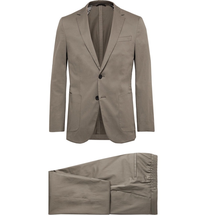 Photo: Hugo Boss - Taupe Nolin/ Brider Slim-Fit Cotton-Blend Sateen Suit - Brown