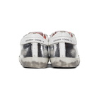 Golden Goose Silver and White Superstar Sneakers