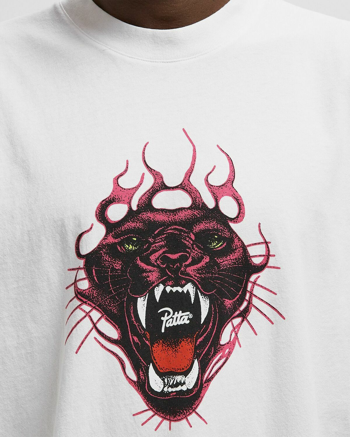 PATTA Fire Panther Tee White Mens Shortsleefe