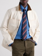 Drake's - 7cm Striped Silk and Cotton-Blend Tie
