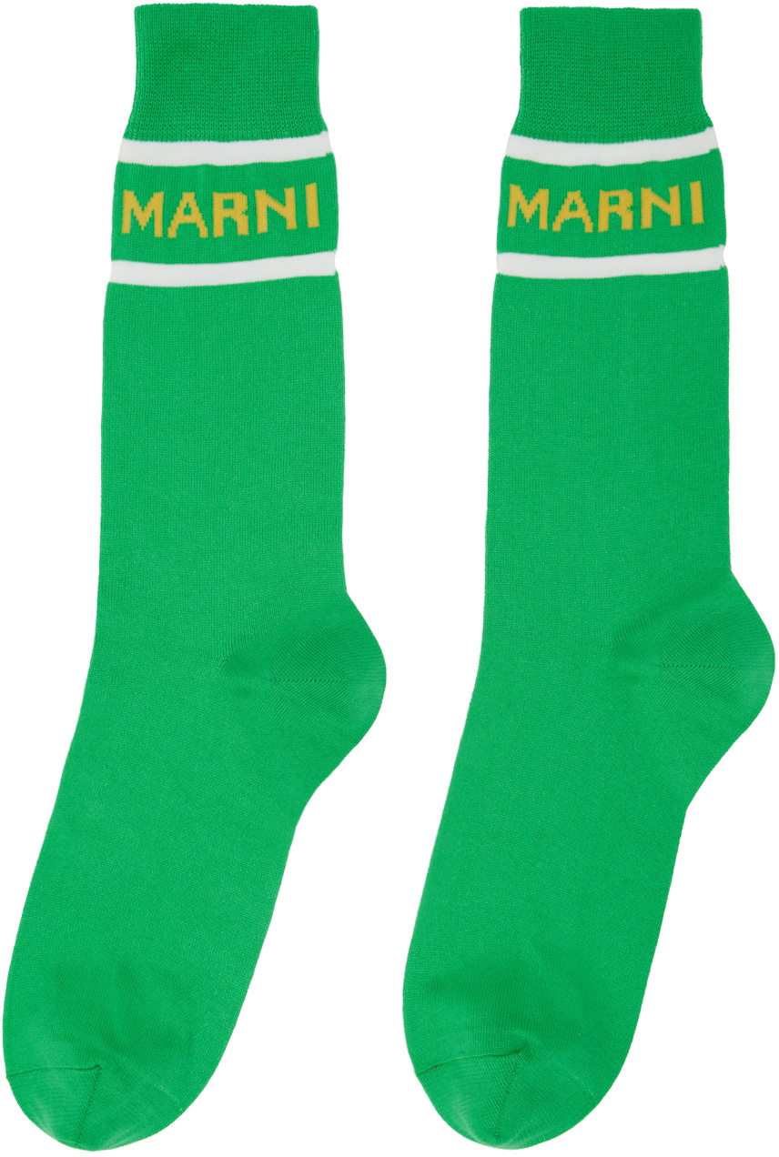 Marni Green Logo Socks Marni