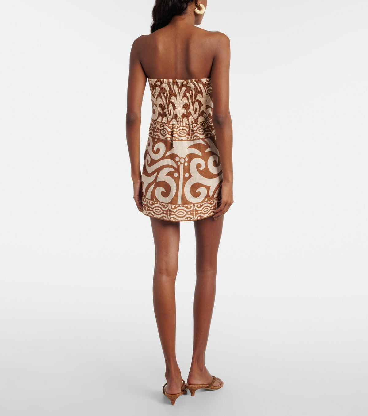 Johanna Ortiz Raíz Ritual strapless linen minidress