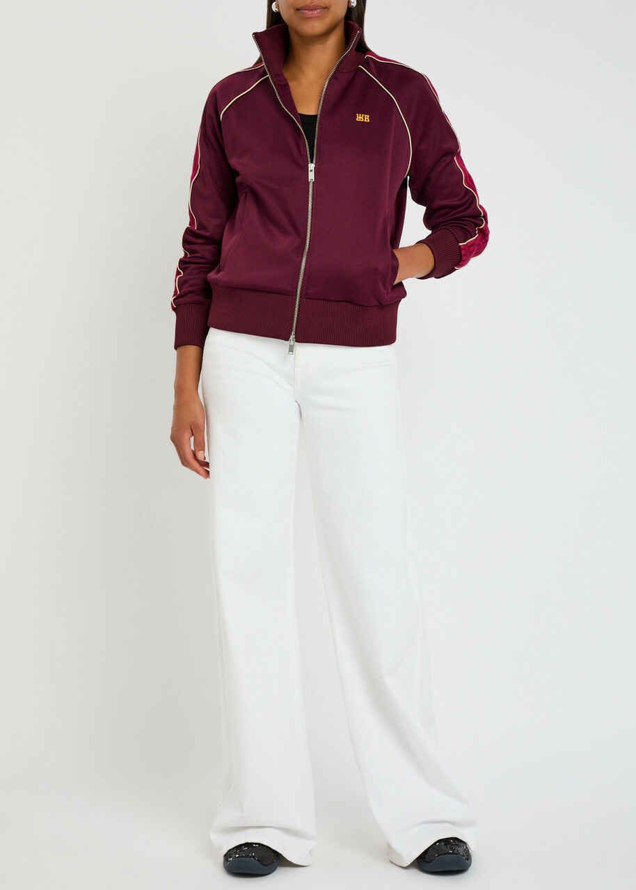 Wales Bonner Mantra Logo-embroidered Jersey Track Jacket Burgundy