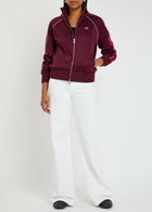 Wales Bonner Mantra Logo-embroidered Jersey Track Jacket Burgundy