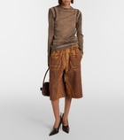Acne Studios Printed cotton Bermuda shorts