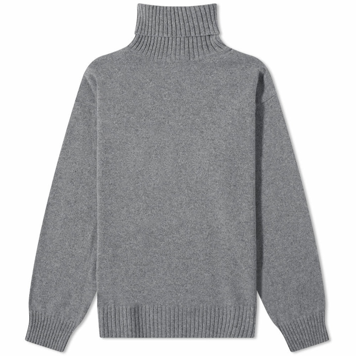 Photo: A.P.C. Men's Marc Chunky Roll Neck Knit in Heathered Grey