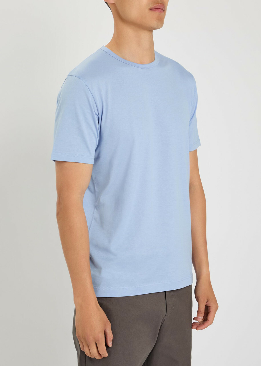 Sunspel Cotton T-shirt Light Blue