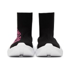 Versace Jeans Couture Black and Pink Macro Logo Sock Sneakers
