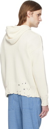 Marni Off-White Dishevelled Cotton Hoodie
