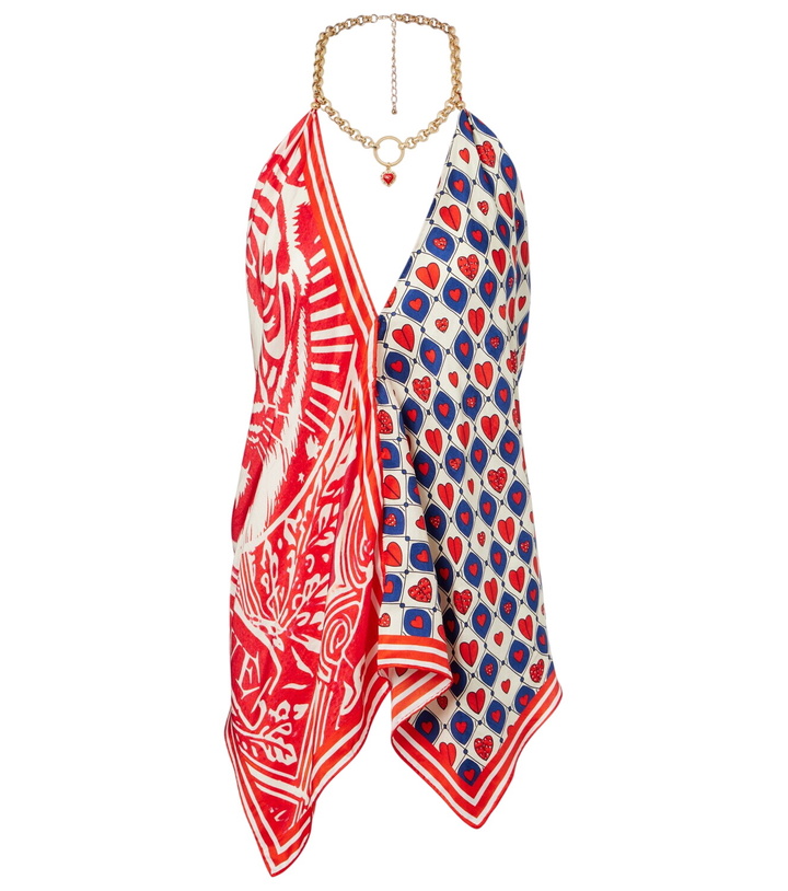 Photo: Camilla Chain-detail printed silk twill top