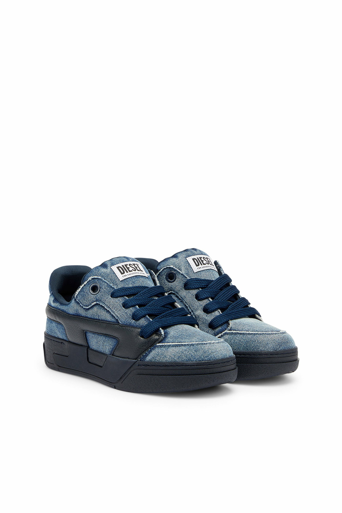 Diesel S-D-Ollie - Sneakers in washed frayed denim - Sneakers Mens in Blue
