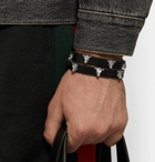 Gucci - Leather and Silver-Tone Wrap Bracelet - Men - Black
