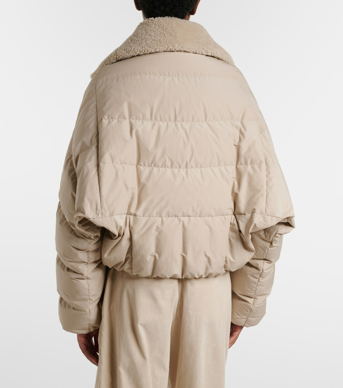 Brunello Cucinelli Shearling-trimmed cotton-blend down jacket