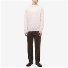 Auralee Men's Brushed Mohair Crew Knit in Light Pink