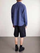 Visvim - Paint-Splattered Cotton and Silk-Blend Chambray Shirt - Blue