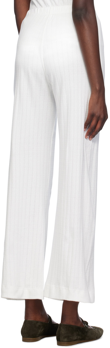 LESET White Pointelle Boxer Lounge Pants