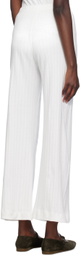 LESET White Pointelle Boxer Lounge Pants