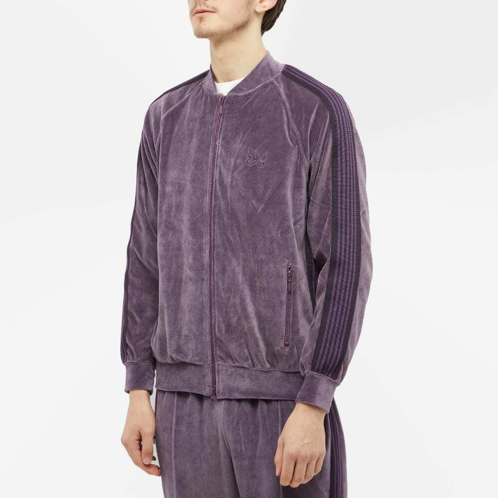 Needles Men's Velour Track Jacket in Purple Needles