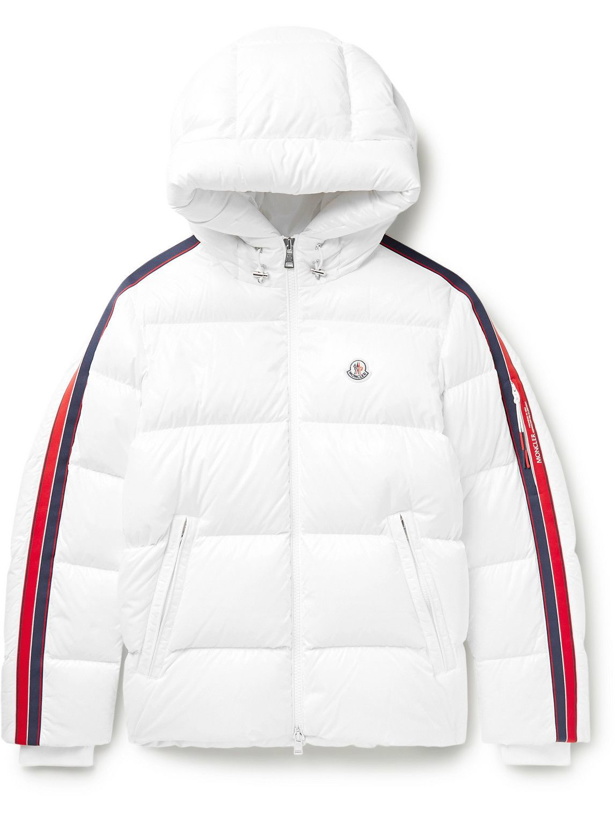 Photo: Moncler - Dincer Striped Quilted Nylon Hooded Down Jacket - White